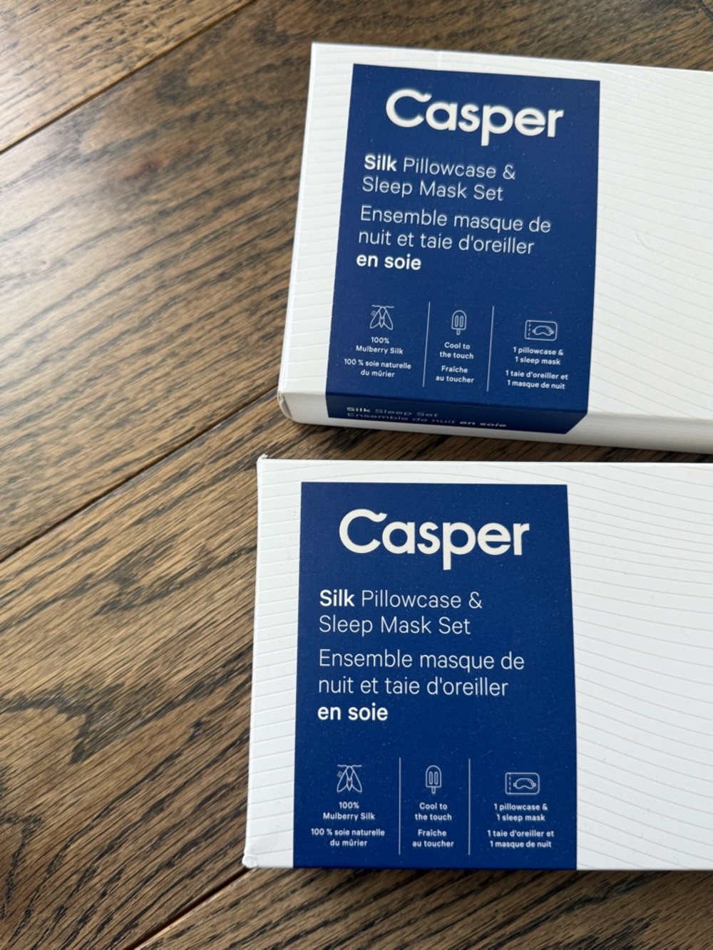 CASPER Silk Pillowcase & Sleep Mask Set of 2 color oat milk NWT NEW IN BOX